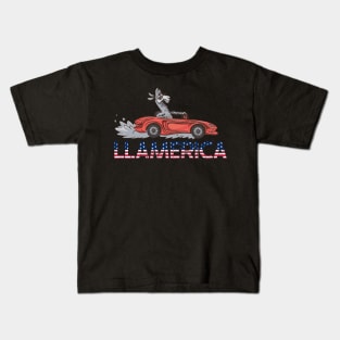 Llamerica funny llama funny alpaca america Kids T-Shirt